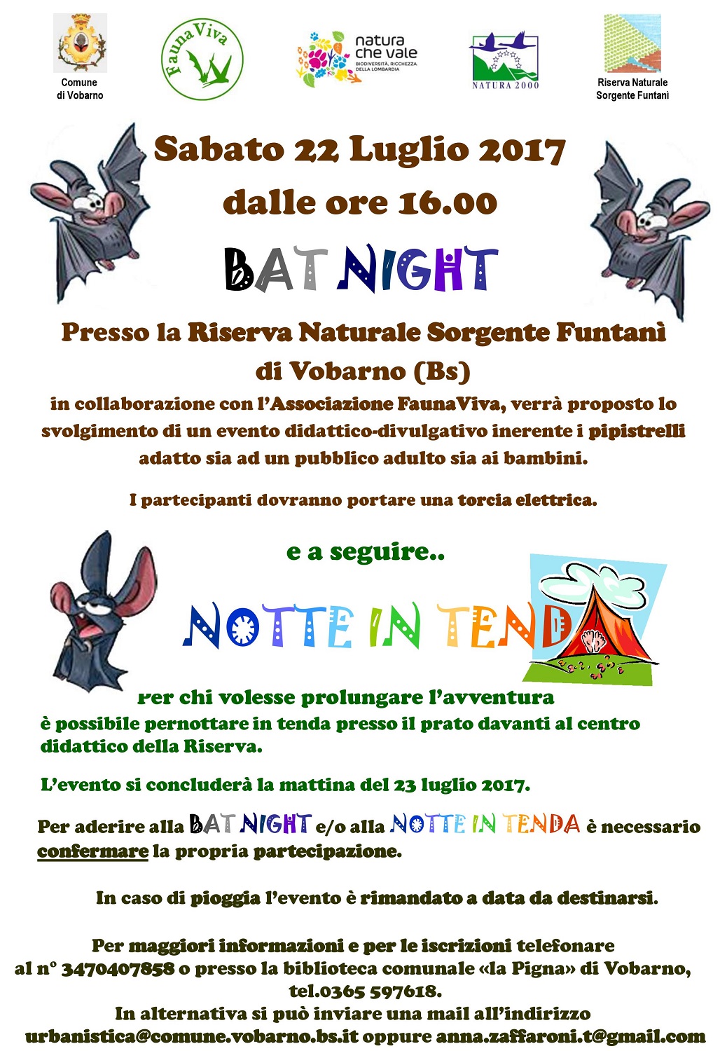 Bat Night nella Riserva Naturale Sorgente Funtanì di Vobarno (Bs)