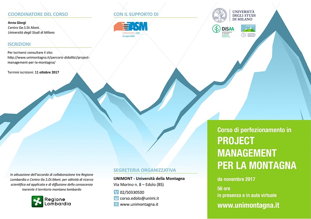 Corso di perfezionamento in project management per la montagna