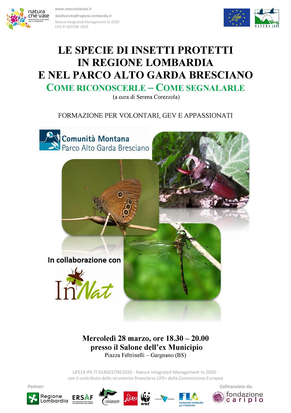 Le specie di insetti protetti in Regione Lombardia e nel Parco Alto Garda Bresciano