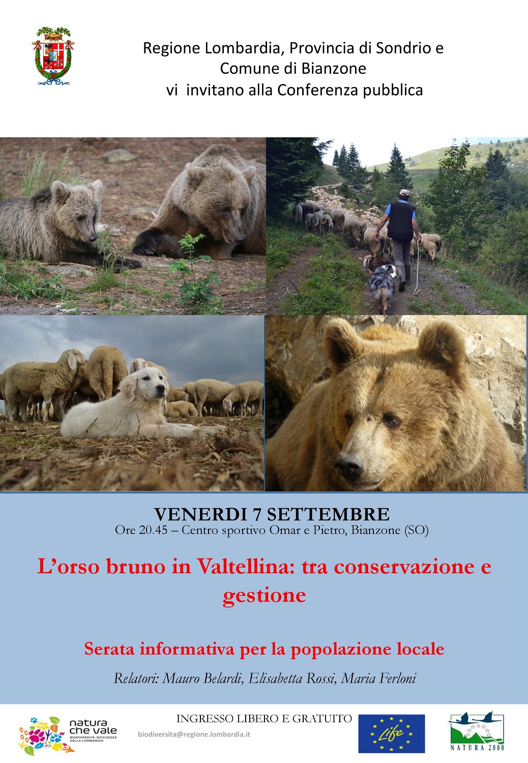 L’orso bruno in Valtellina: tra conservazione e gestione – Bianzone (SO)