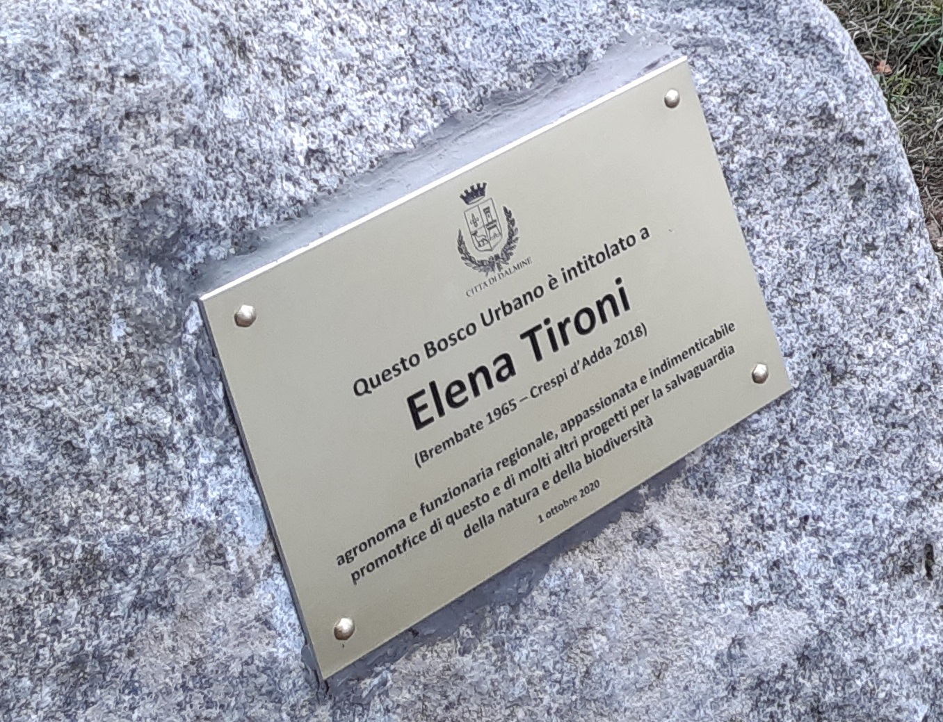 Dalmine ha intitolato il suo bosco urbano a Elena Tironi