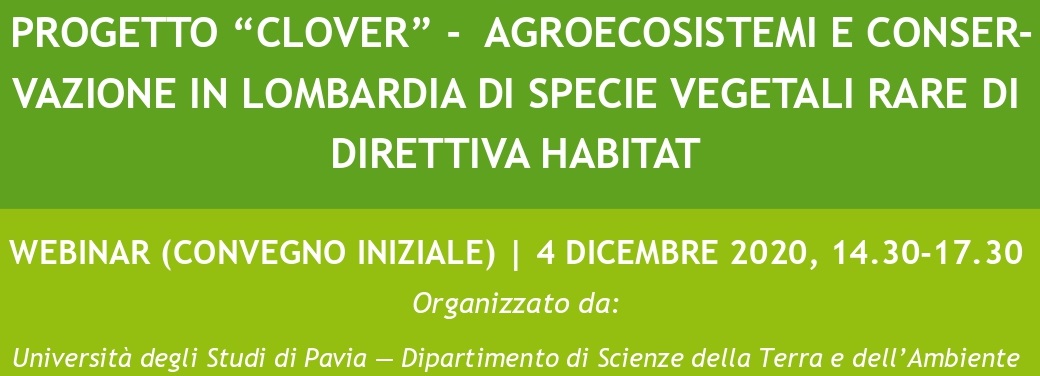 Progetto “Clover”: agroecosistemi e conservazione in Lombardia di specie vegetali rare – Webinar