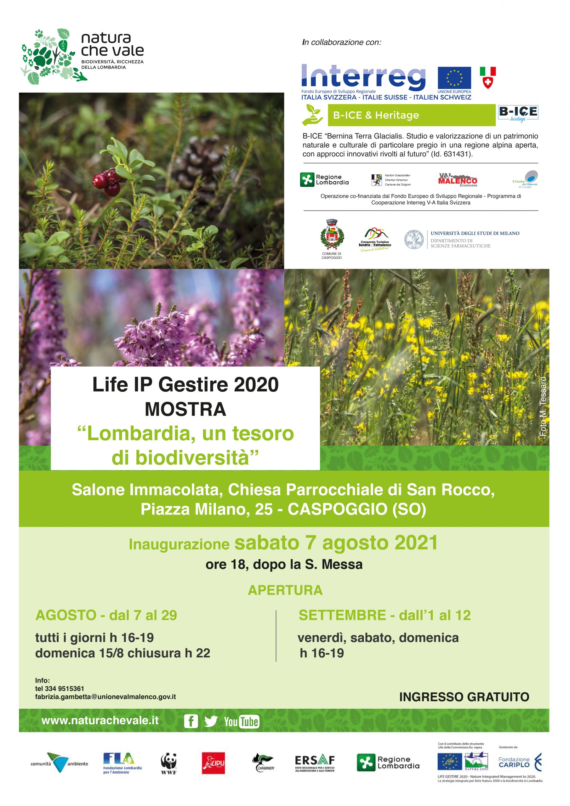 Inaugurazione mostra “Lombardia, un tesoro di biodiversità” – Caspoggio (SO)