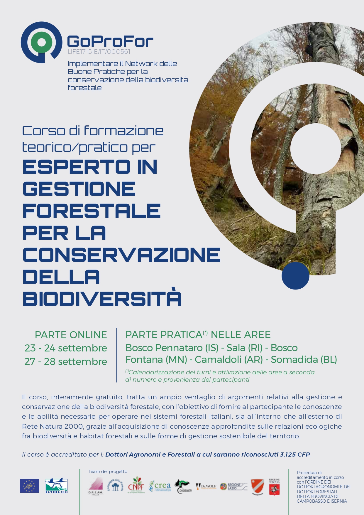 Corso di formazione per esperto in gestione forestale per la conservazione della biodiversità (5. ed.) – Online