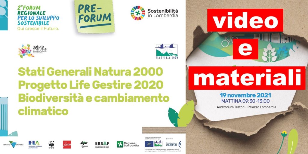 I video e i materiali degli Stati generali di Rete Natura 2000 del 19 novembre 2021