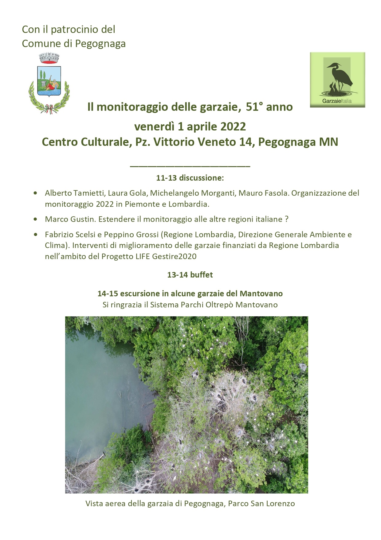 Il monitoraggio delle garzaie, 51° anno – Pegognaga (MN)