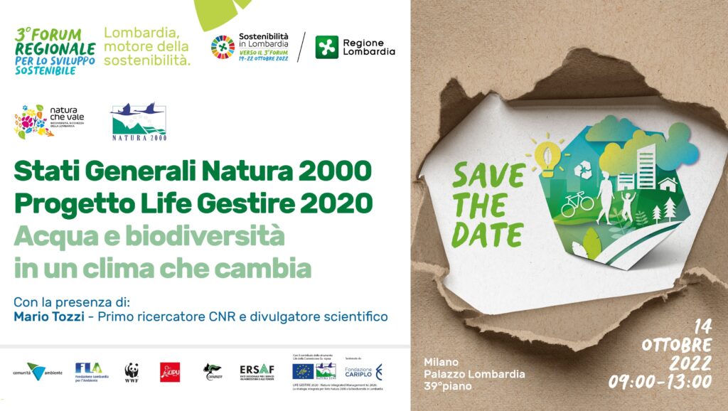 14 ottobre – Stati Generali Natura 2000 - Acqua e biodiversità in un clima che cambia