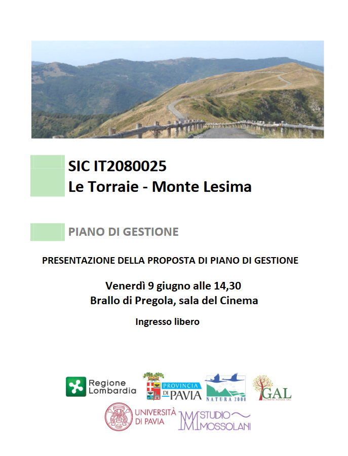 Presentazione proposta Piano di gestione SIC Le Torraie – Monte Lesima – Brallo di Pergola (PV)