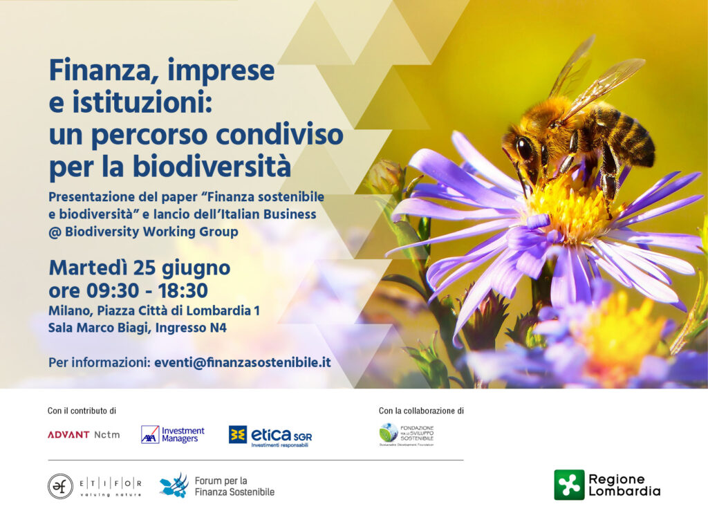 Finanza, imprese e istituzioni: un percorso condiviso per la biodiversità – 25 giugno – Milano